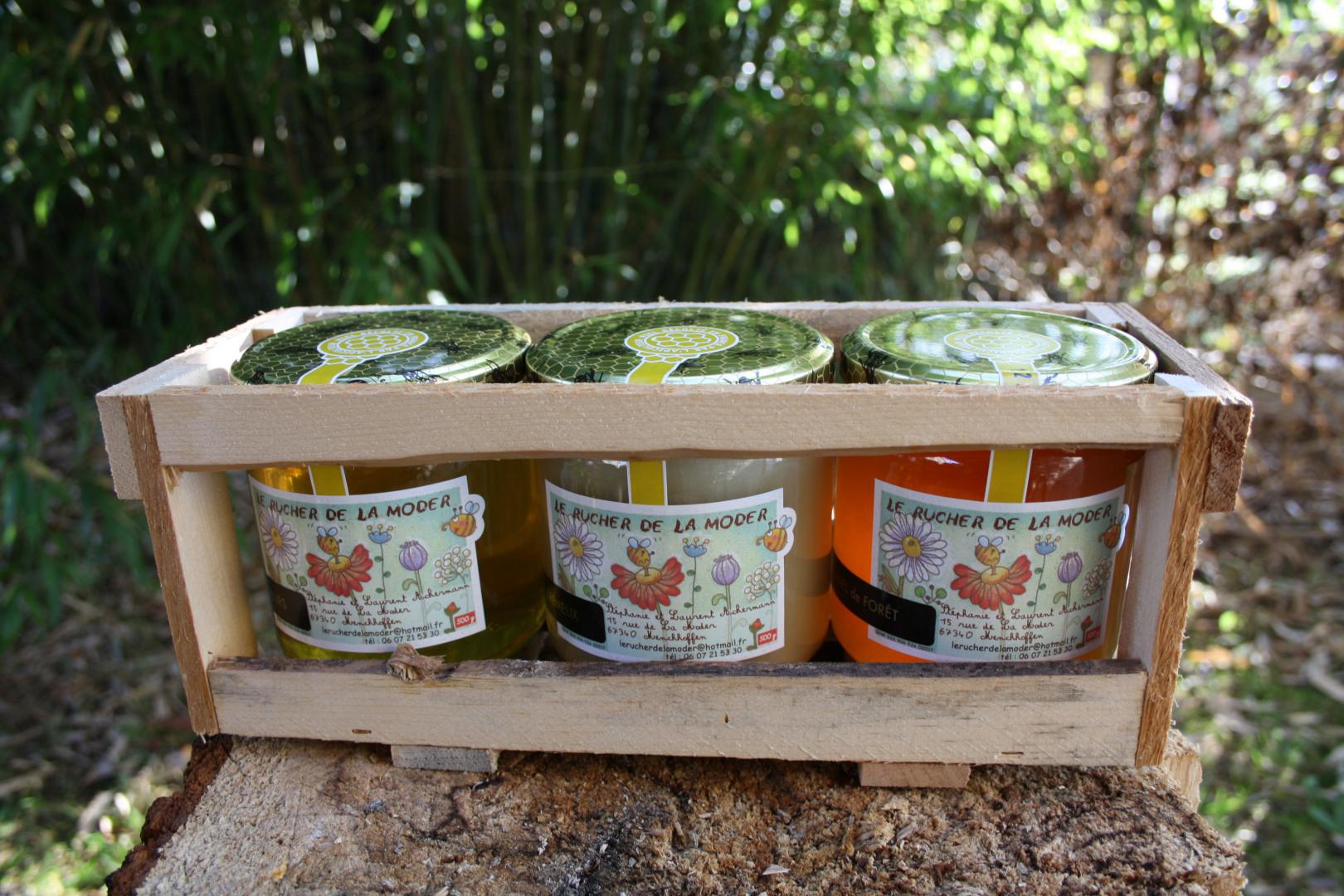 Cagettes 3 pots 500grs - Fleurs-Forêt-Crémeux